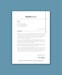 Modern abstract and corporate letterhead template. professional clean business style letterhead template design