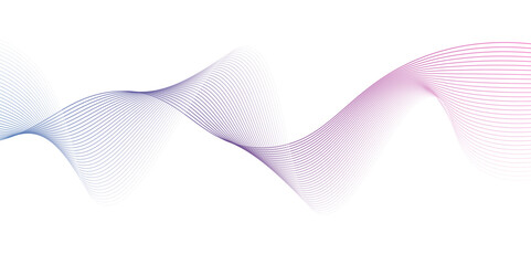 Design element. Many purple line circle ring waves.Abstract wavy stripes on a white background isolated. Creative line art. Design elements created using the Blend Tool.	