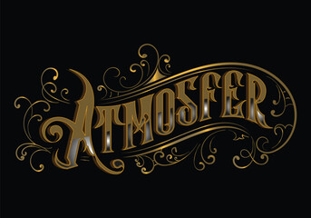 ATMOSFER word lettering custom style