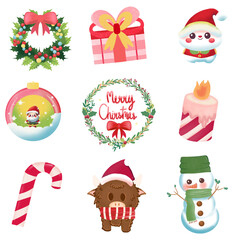 Christmas stickers set element