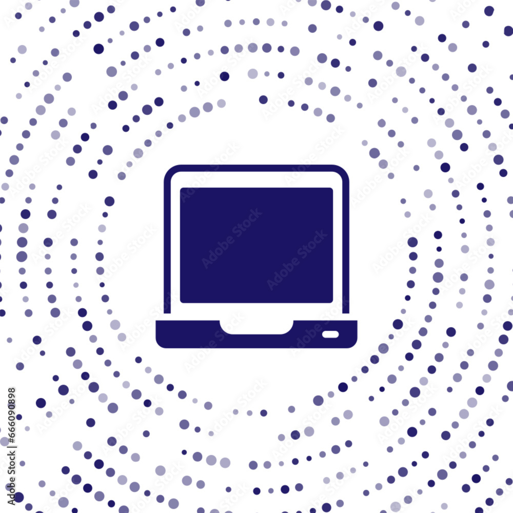 Poster blue laptop icon isolated on white background. computer notebook with empty screen sign. abstract ci