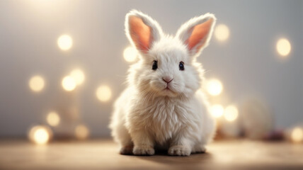 cute small white rabbit