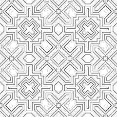 Vector seamless pattern. Modern stylish texture. Monochrome, linear abstract background.