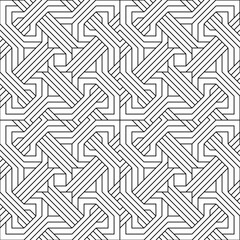 Vector seamless pattern. Modern stylish texture. Monochrome, linear abstract background.