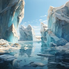 Thawing Glacier: Illustration of Ice Melting