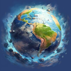 Orb of Life: Illustration of Planet Earth