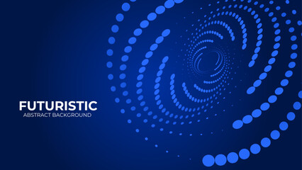 Futuristic abstract background. Glowing Blue design.Spir Dot Geometric Background.Future technology concept. Suit for poster, banner, cover