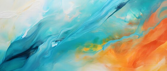 Pastel watercolor background with orange and turquoise colors