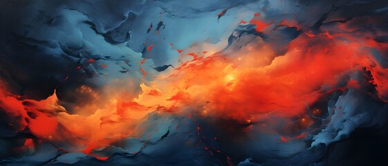 Abstract Flowing volcanic lava