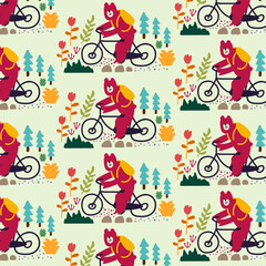 Cute bear Seamless pattern. for fabric, print, textile and wallpaper