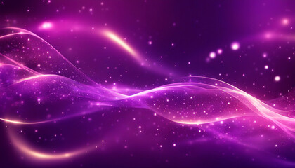 Purple particles wave. Light abstract background with shining  stars