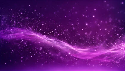Purple particles wave. Light abstract background with shining  stars