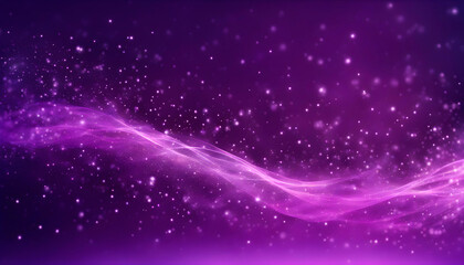 Obraz premium Purple particles wave. Light abstract background with shining stars