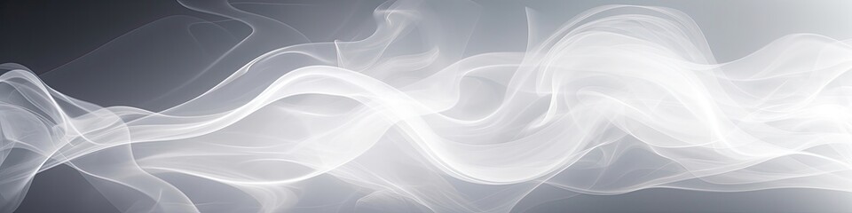 Fototapeta premium White Smoke On White Background Art. Panoramic Banner