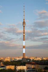 Fototapeta na wymiar Ostankino TV Tower. High-rise buildings in Moscow.