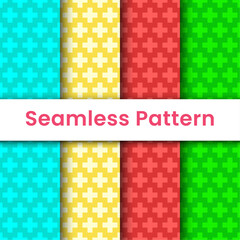 Seamless pattern of colorful added symbols for decoration, wallpaper, wrapping paper, flooring and fabric