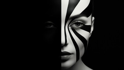 black and white portrait of a woman. Generative AI