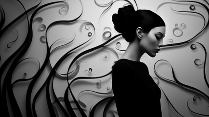 silhouette of a person in the night. Generative AI