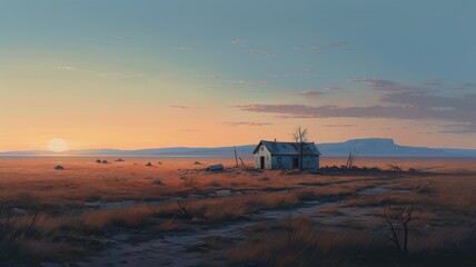 Fototapeta premium sunset in the mountains. Generative AI