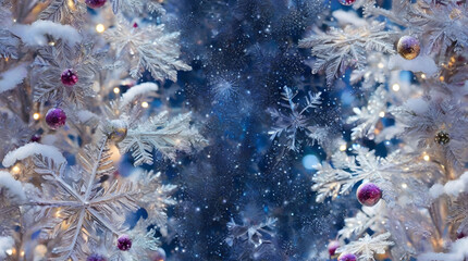 Fototapeta na wymiar Festive Wonderland: Christmas Background with Majestic Christmas Tree