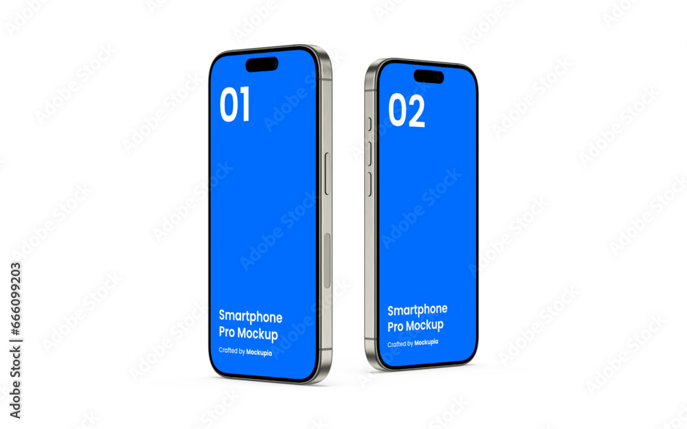 Wall mural smartphone mockup | fully editable file, replaceable screen, separated shadow and background