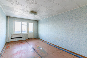 interior apartment room home decoration, preparation of house for sale old sloppy not modern