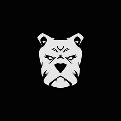 Vector illustration of Bulldog wild animal head mascot logo. Dog logo.
