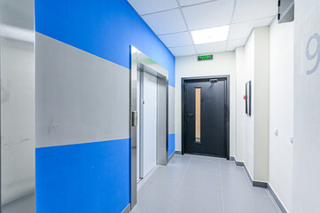 interior apartment public place, house entrance. doors, walls, staircase corridors