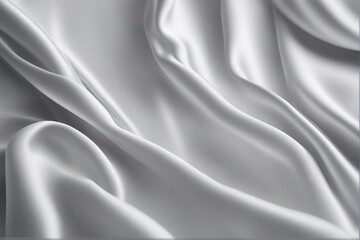 Elegance in White: A Beautiful Silk Satin Background Adorned with Soft Folds, Creating a Smooth Surface and Radiating a Sense of Luxurious Simplicity