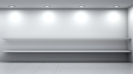 Empty shelves, empty closets, empty stores - minimalist modern style created with generative AI technology