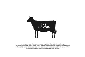 cow meat halal icon butchery silhouette logo