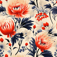 seamless pattern Asian traditional ornaments design background