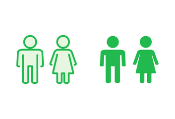 Man and woman icon set. male and female symbol