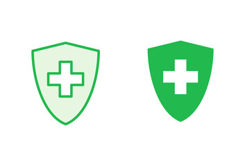 Health insurance icon set. Insurance health document icon