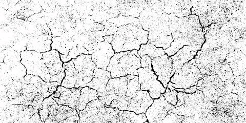 Grunge black and white background. Monochrome texture. Vector pattern of cracks, chips, scuffs