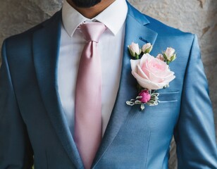 &Eacute;l&eacute;gance en gros plan : D&eacute;tail du costume du mari&eacute;