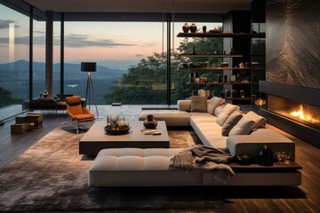 Luxurious Minimalist Spacious Living Room