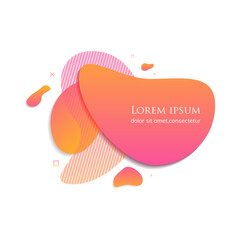 Gradient abstract banner with flowing liquid shapes. Abstract modern graphic elements. Pink and orange.  Template for the design of a logo, flyer or presentation. EPS 10