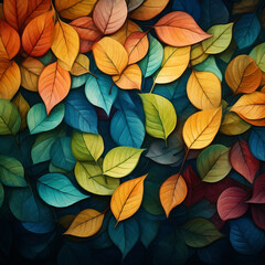 Fototapeta na wymiar colorful leaves in autumn. 