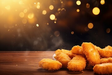Alluring Chicken nuggets banner. Tasty meal snack. Generate Ai