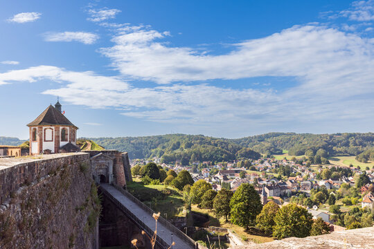View of little church Citadel of Bitche a fortress in Moselle area in France