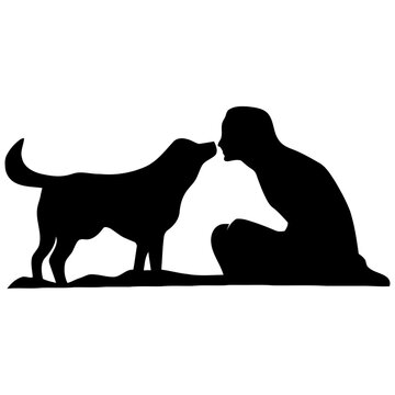 dog and human vector image