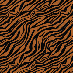 Earthy Zebra Stripes: Brown & Black Seamless Vector Pattern
