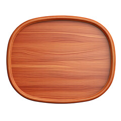 Brown wooden plate isolated on transparent background, Generative AI