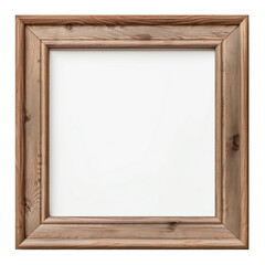 Brown wooden frame isolated on transparent background, Generative AI
