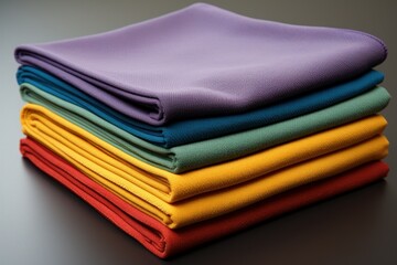 Reusable Cleaning colored microfiber. Wash equipment. Generate Ai