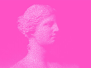 Halftone ancient sculpture. Duotone Venus statue © WhataWin