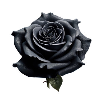 black rose flower isolated on white.