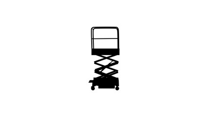 Mini Scissor Lift, black isolated silhouette