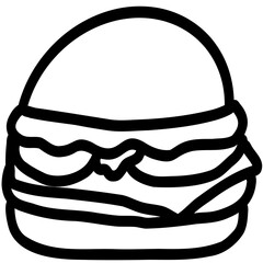 a big burger sketch. line art and great image to use